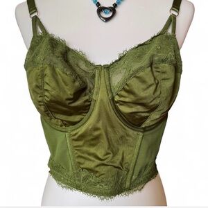 Auden Womens Lace Lingerie Corset - Light Forest Green